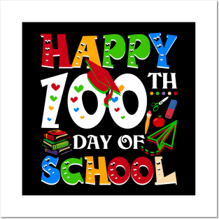 Happy 100th Day Of School Teacher Rainbow - 100 Days Smarter Posters and Art